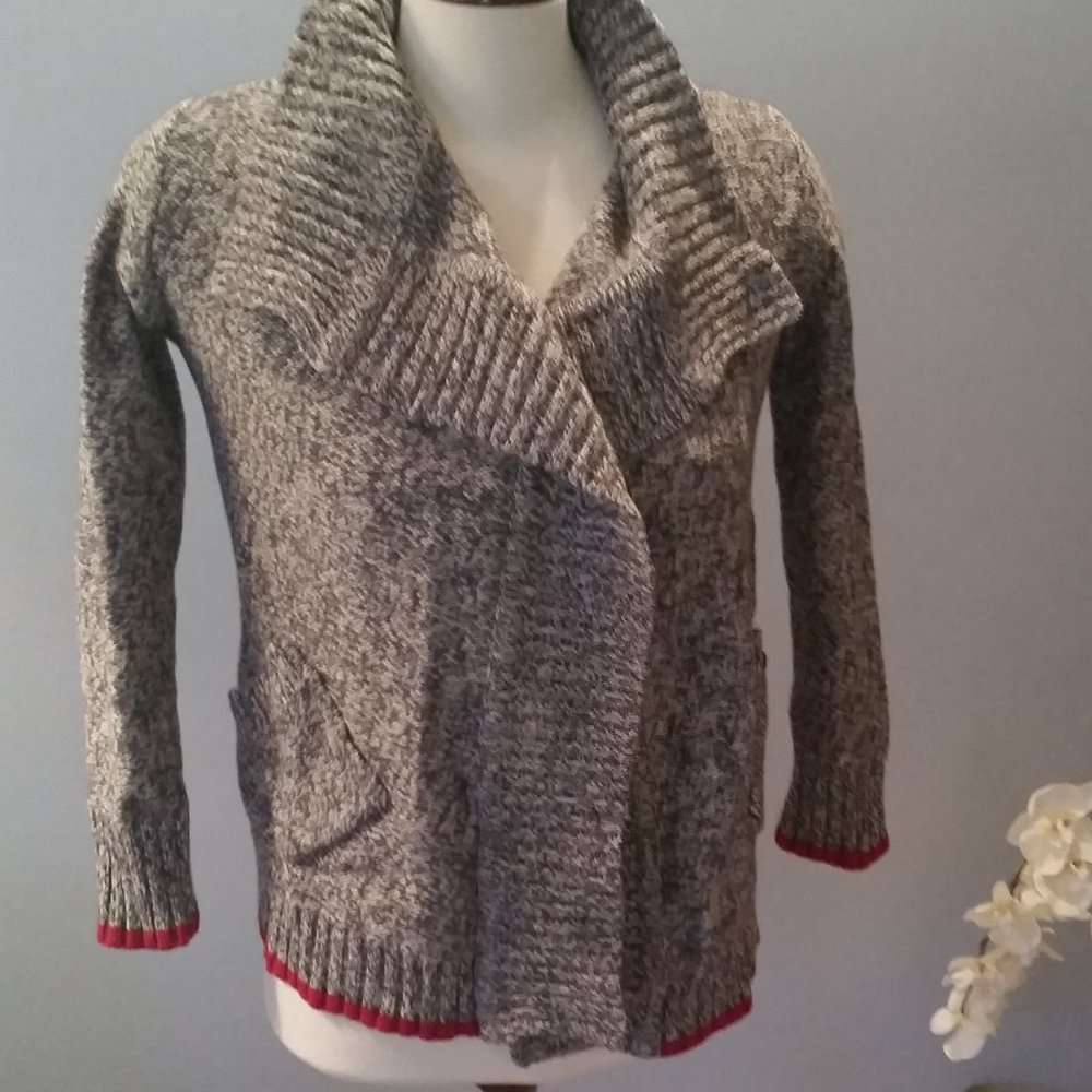 Roots Cabin grey waterfall cardigan NWT